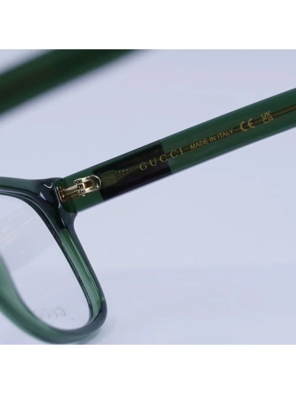 Gucci GG1117O 005 Square Eyeglasses - Transparent Green 56mm
